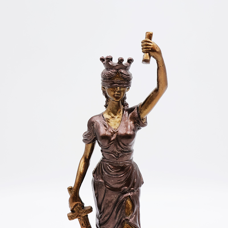 OEM handmade goddess justice Themis statue home decor custom craft goddess justice bronze 3D miniature figure figurine factory