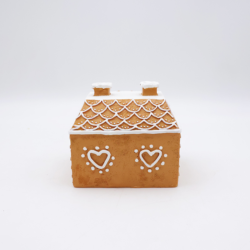 OEM Christmas ornament mini 3d model statues custom resin craft gingerbread house miniature figurines home decor details