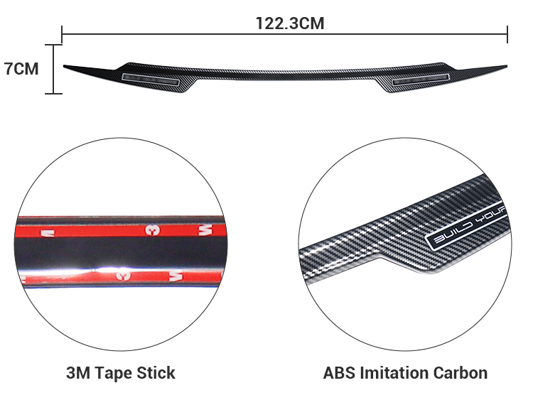 Car Exterior Accessories Rear Trunk Protector Guard ABS Imitate Carbon Outer Rear Trunk Guard Sticker For BYD ATTO 3 Yuan Plus details