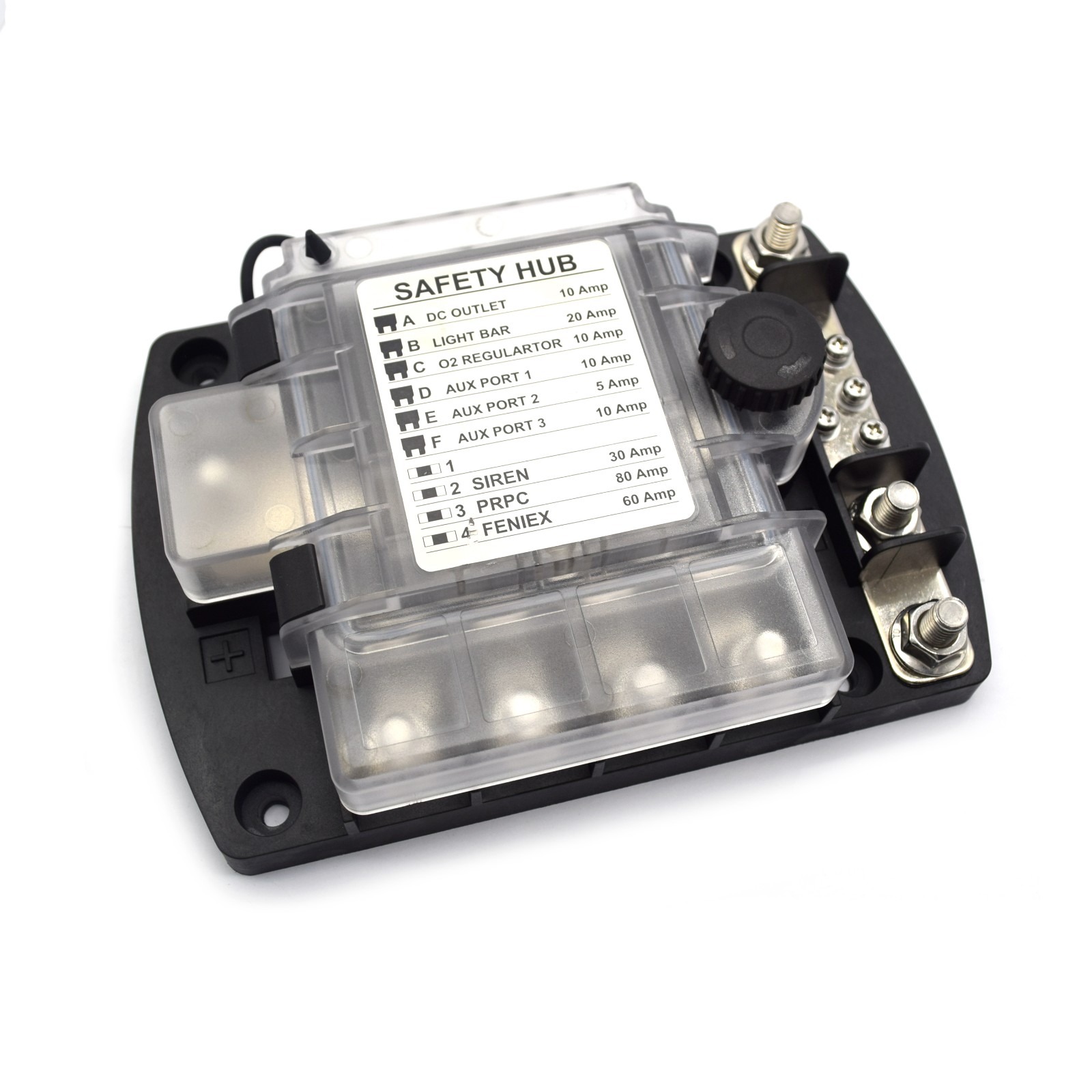 Safety Hub Fuse Box Holder For Boat and Car 12V Fuse Panel Midi Fuse Block Busbar Automotive manufacture