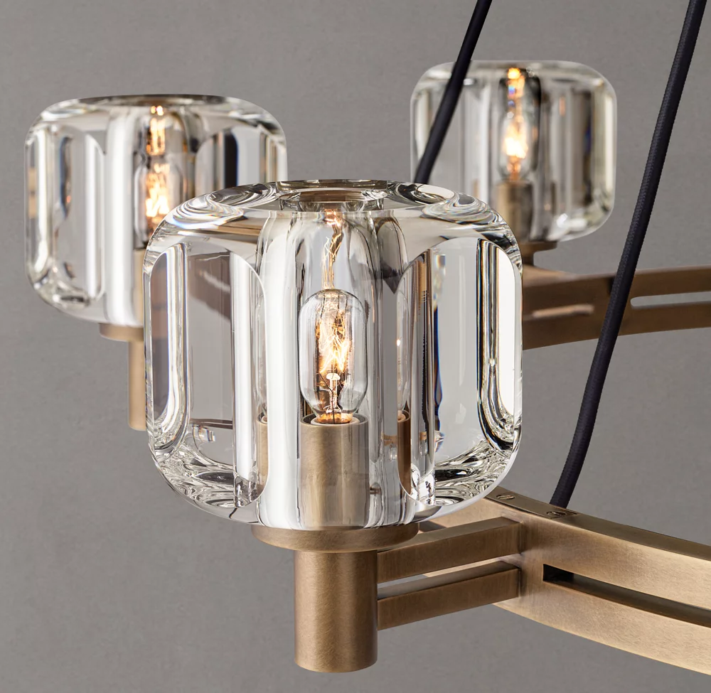 American Luxury Living Room Copper Glass Dining Room Bedroom Chandelier supplier