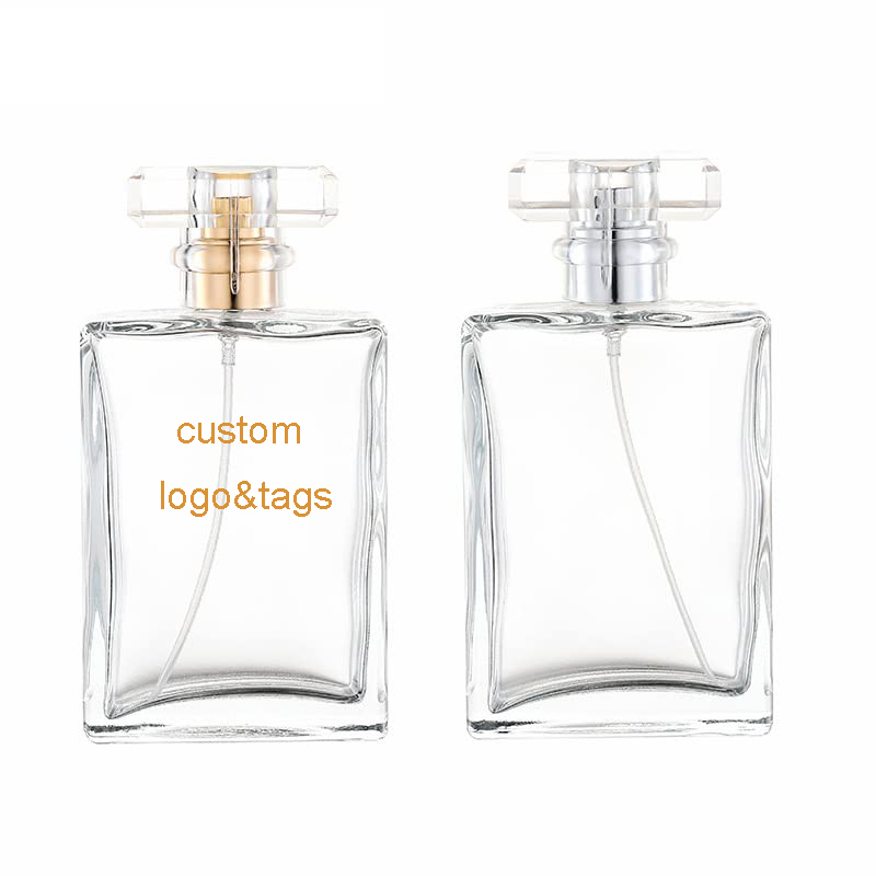wholesale luxury custom 15ml 30ml 50ml personalize Rectangular Perfume Bottles Glass Empty Spray Bottle manufacture