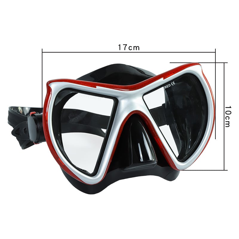 Adult silicon scuba diving mask, spearfishing and hunting face mask, professional diving gear details