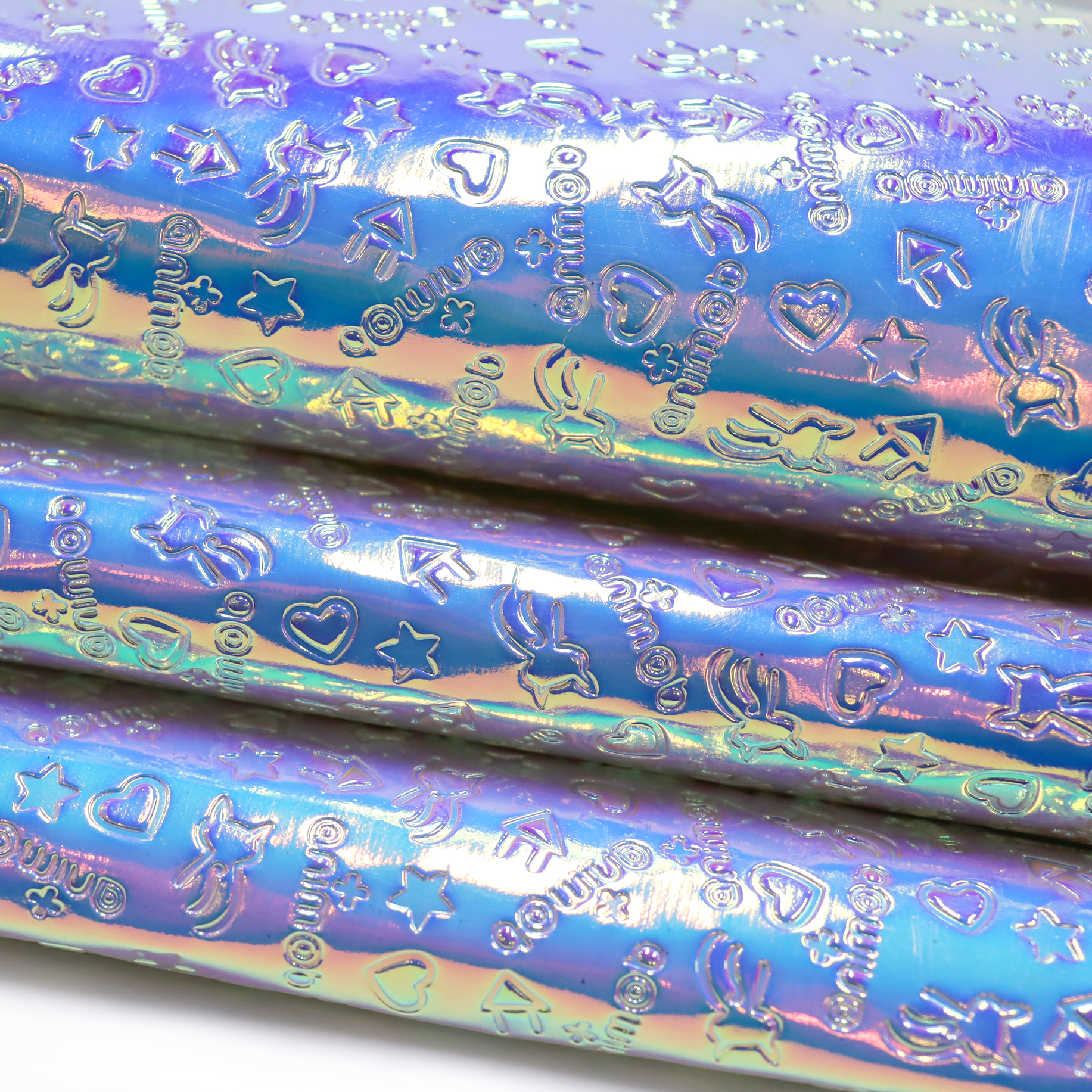 Metallic Laser PVC Faux Leather: Rainbow Printed Synthetic Texture manufacture