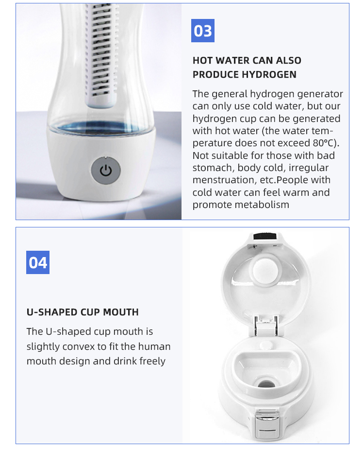 Factory Supply Maker Hydrogen Machine SPE and PEM Technology Machine Ionizer portable rich generator Water bottle details