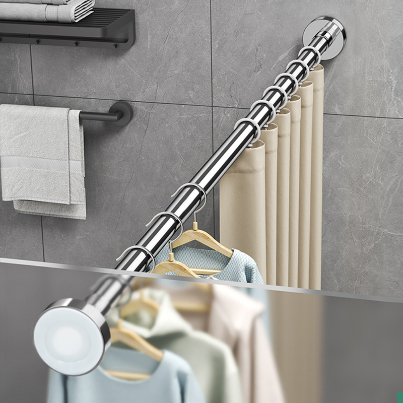 Wholesale Prices Adjustable Tension Stainless Steel  Shower Curtain Rod For Bathroom
