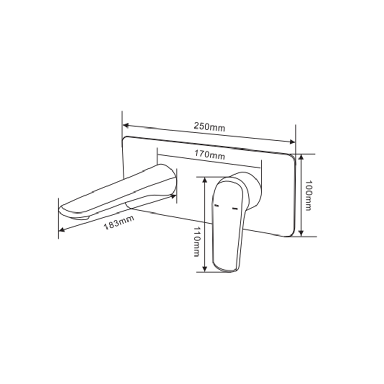 Brass brushed Single Handle hidden wall mounted  bathroom concealed basin faucet mixer water tap manufacture