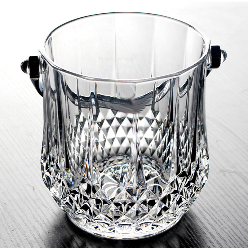 party factory custom logo vodka wine glassware whiskey Round Glass Ice Bucket for beer cooler factory