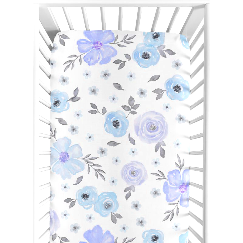 Yellow Floral Baby Crib Bed Sheet 100% Soft Cotton Baby Girls Bedding Sheet details