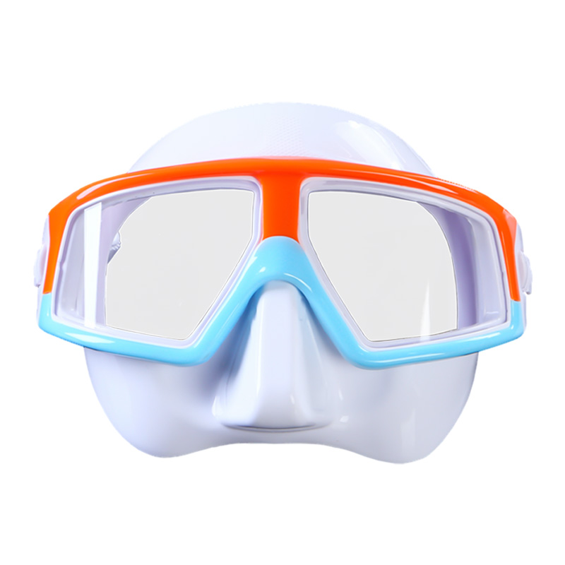New Orange Frame 100% Liquid Silicone Anti-impact Anti-UV 400 Tempered Glass Wide Angle View Lens Freeding Spearfishing Mask details