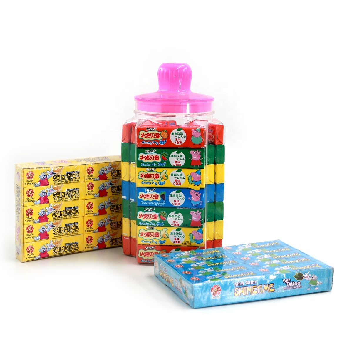 11g Europe fruity flavors chewing gum with tattoo paper in jar supplier