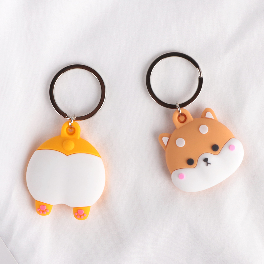 étui 3D en cartoon pour Airtag Étui en silicone mignon ours chien localisateur traqueur protecteur étui pour Airtags avec porte-clés