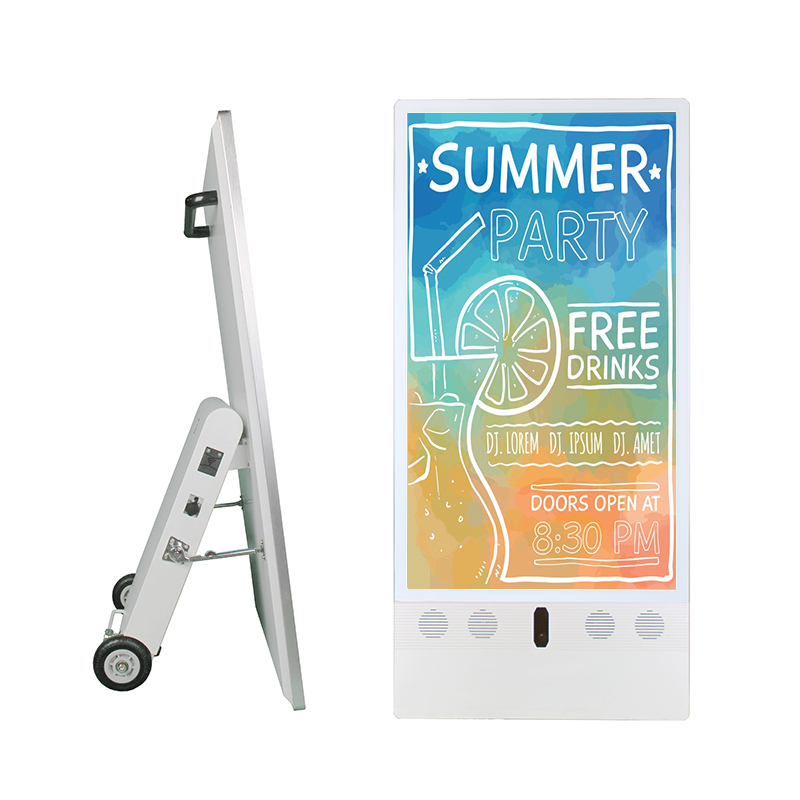Outdoor Waterproof 43 Inch Battery Powered Portable Movable IP65 Outdoor Capacitive Poster Digital Signage And Displays supplier