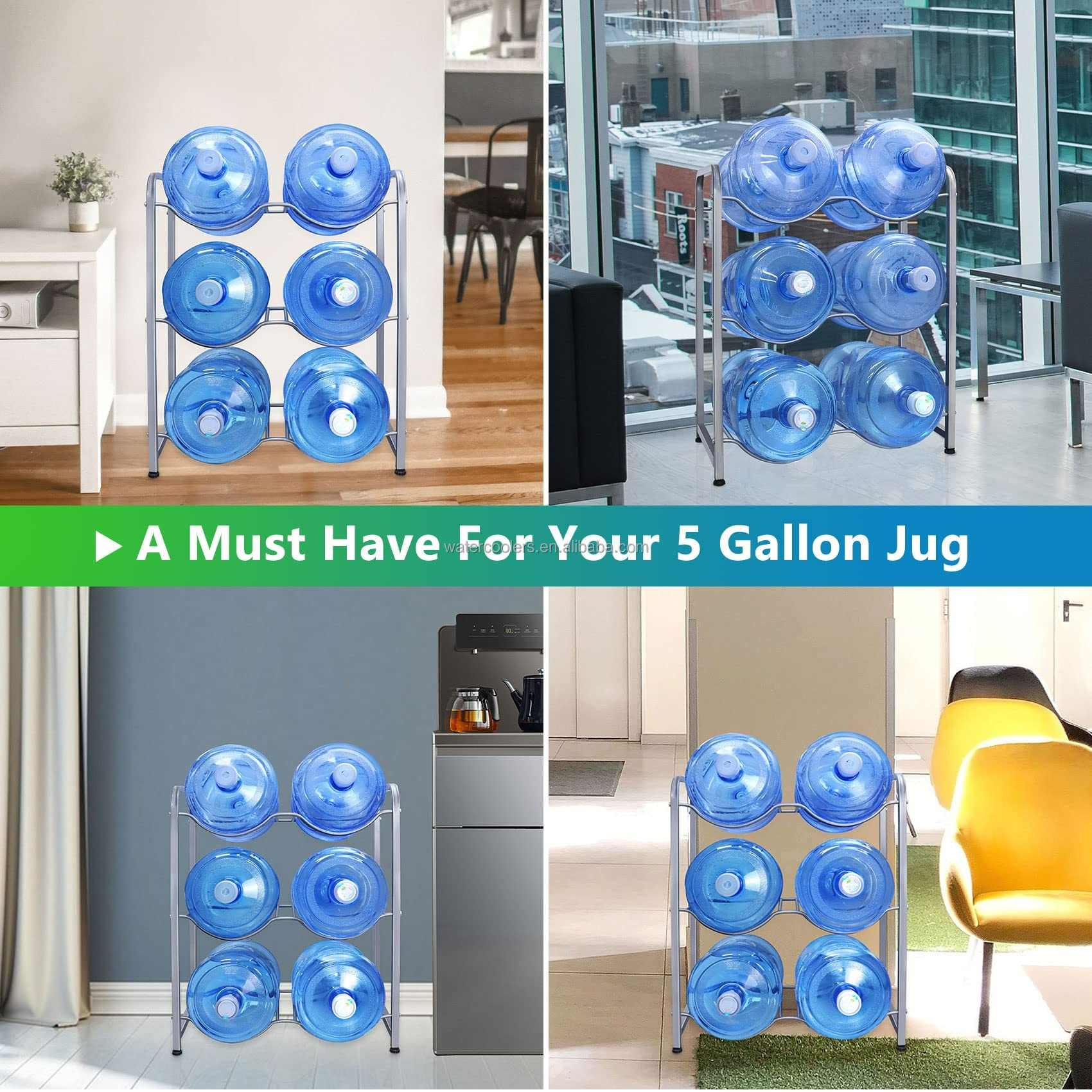 Garage Kitchen Water Bottle Stand Display Rack Storage Rack Detachable Water Bottle Storage Rack supplier