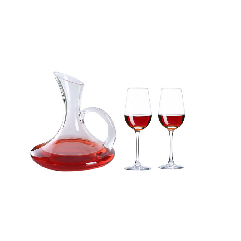 Custom Logo Gift Box Set Mouth Blown Luxury Glass Wine Decanter Cups Set supplier