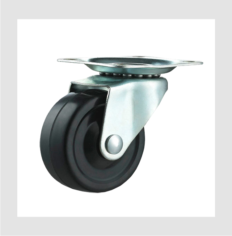 TYD 1.5IN/2IN/2.5IN/3IN Rubber Furniture caster wheel Medical Cart Wheel Black Castor details