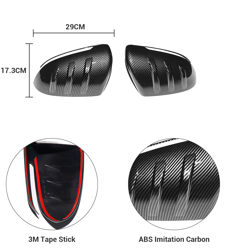 Car Exterior Decoration Accessories Side Door Mirrors Straps ABS Imitate Carbon Rear View Mirror Cover For BYD Yuan Plus ATTO 3 supplier