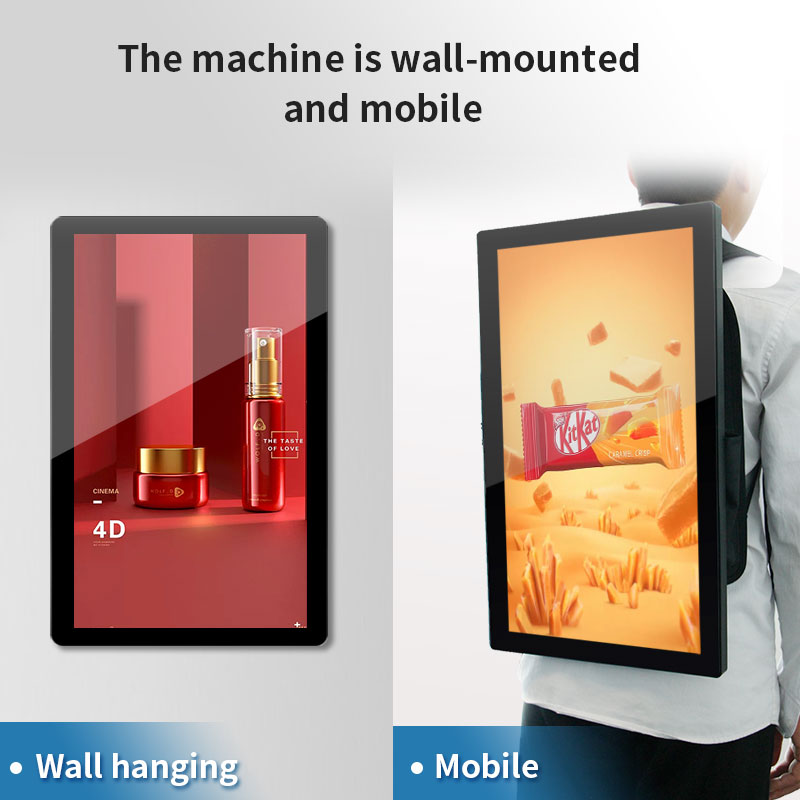 Portable Poster 21.5 inch Mobile Digital Screen LCD Advertising Player Display Human Walking Backpack Billboard with Battery supplier