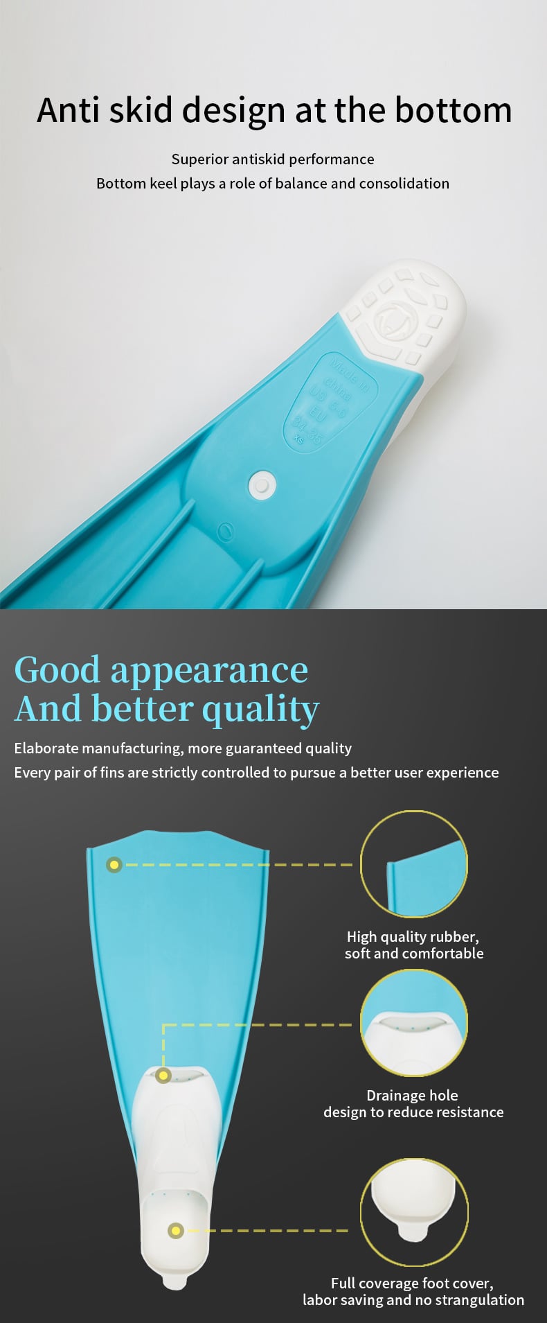 Oem Silicone Snorkeling Equipment Hot Sale Swimming Freedive Diving Fins manufacture