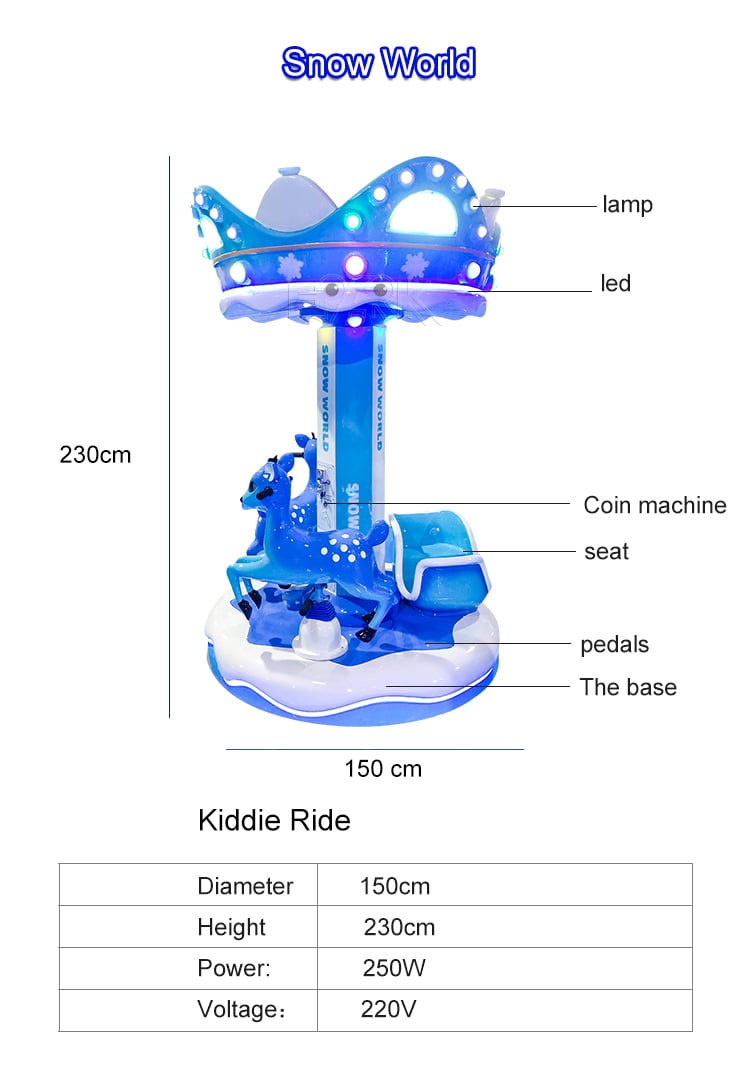 Amusement Games Park Games Carousel Rides Children Snow World Horse Carousel Kiddie Rides Outdoor Rides Mini Carousel factory