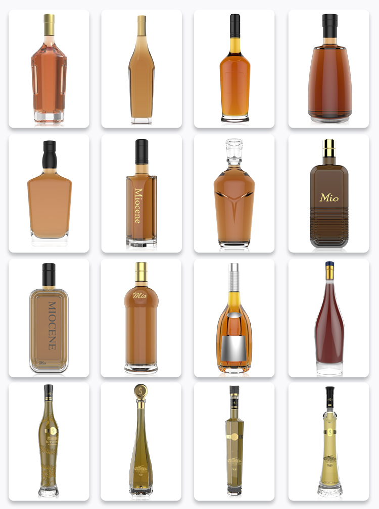 OEM ODM glass bottle manufacture fancy design 700ml 750ml liquor beverage vodka tequila whisky glass bottle supplier