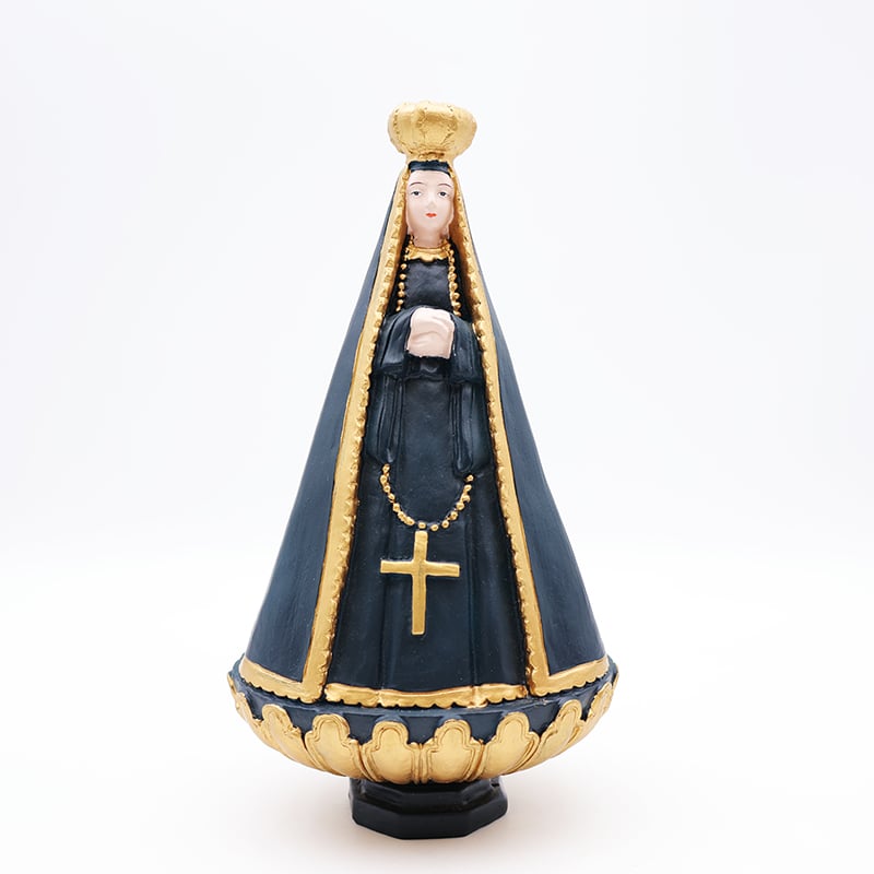 OEM home decor 3d miniaturized religious figure statue custom resin craft dark blue Catholicism virgin mary figurine details