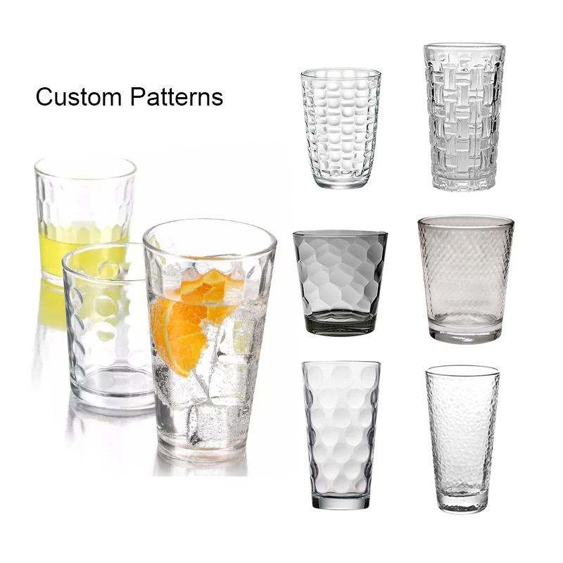 Hot Selling Household Bar Ribbed Glass Mugs Transparent Glass Cup for Water Juice details