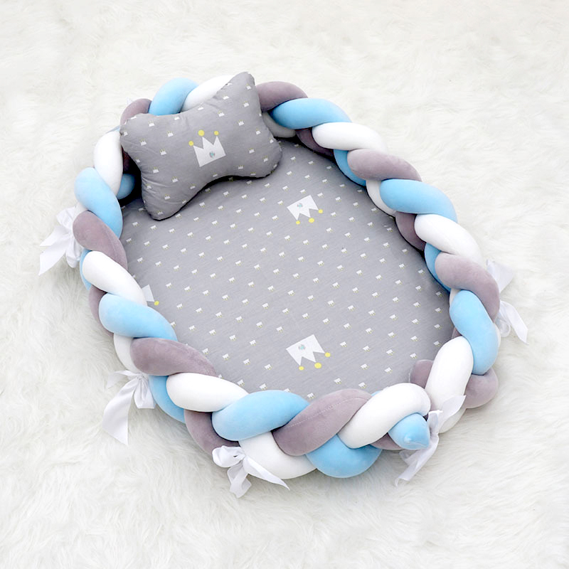 Baby Sleeping Nest Bed Braided Soft Newborn Lounger Portable Crib Suitable Baby Nest details
