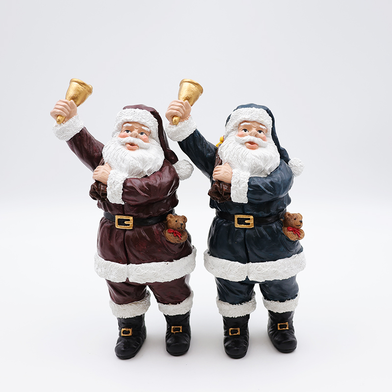 OEM Custom Christmas decor new resin miniature chocolate Santa Claus figurine ornaments tabletop sculpture manufacture