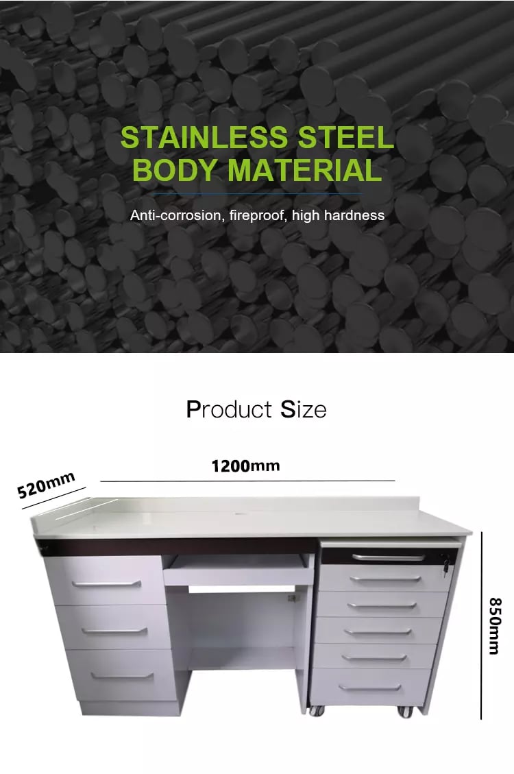 Furniture dental Customized medical furniture Stainless Steel Body Marble Top dental furniture cabinet factory