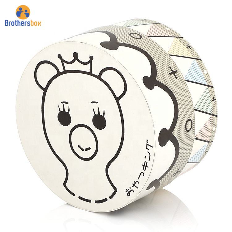custom printed cylinder paper box  rigid cardboard gift packaging with lid-1
