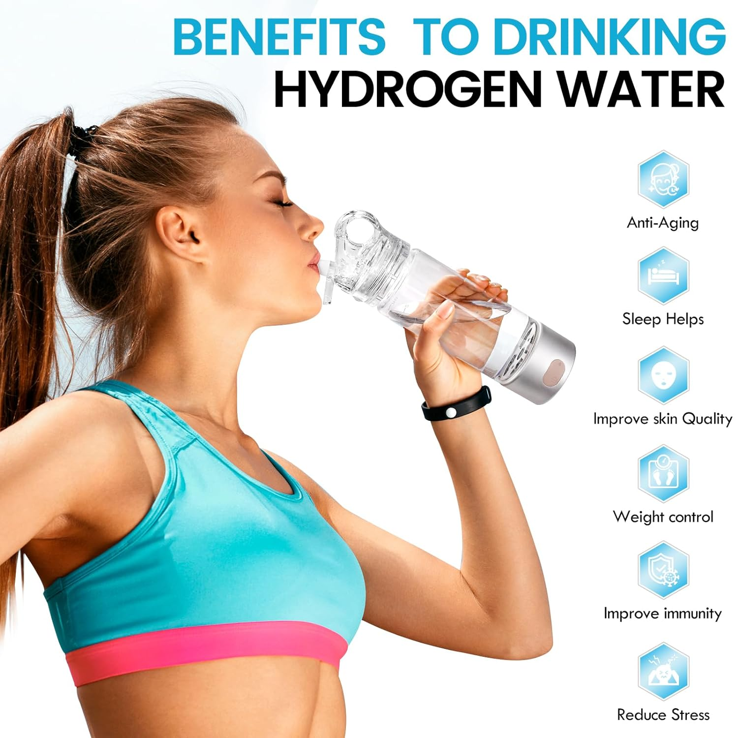 Factory Wholesale Fashion Design 280ml Hydrogen Water Bottle Hydrogen Rich Water Cup Hydrogen Water Filter Bottle details