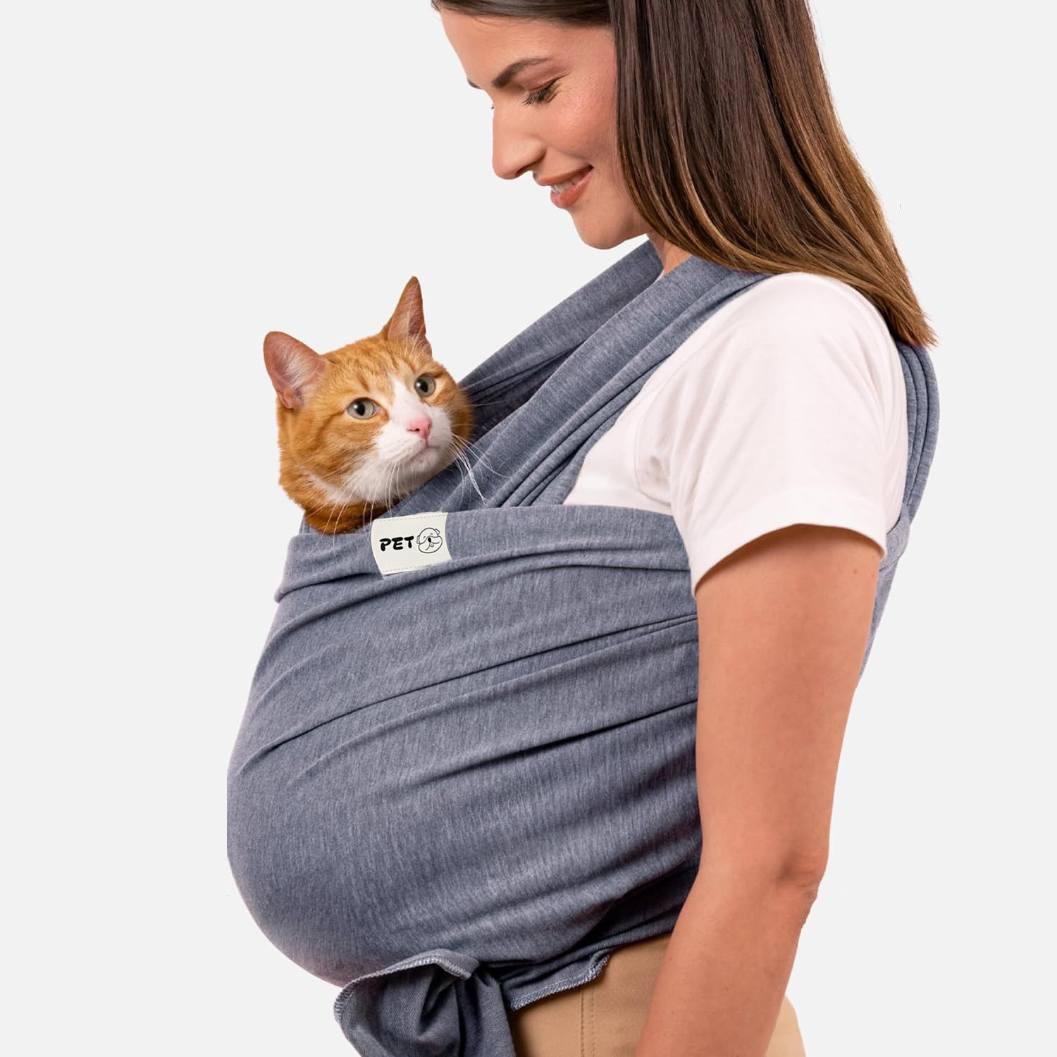 Wholesale Breathable Cotton Solid Color Anti-Anxiety Cat Puppy Pouch Pet Dog Sling Carrier for Small Dogs Front Carrier details