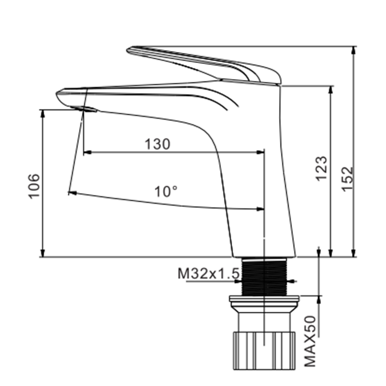 Popular Elements Graphite Color Single Hole Single Handle Brass Sink Wash Basin Mixer Faucet factory
