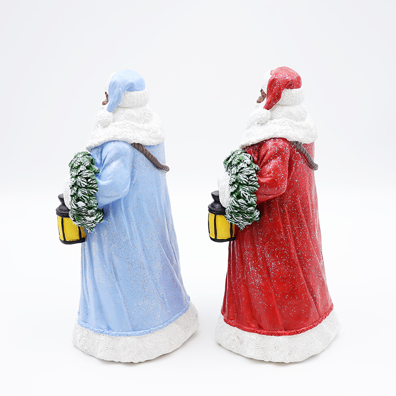Custom Christmas black skin Santa Claus resin figurine ornament details