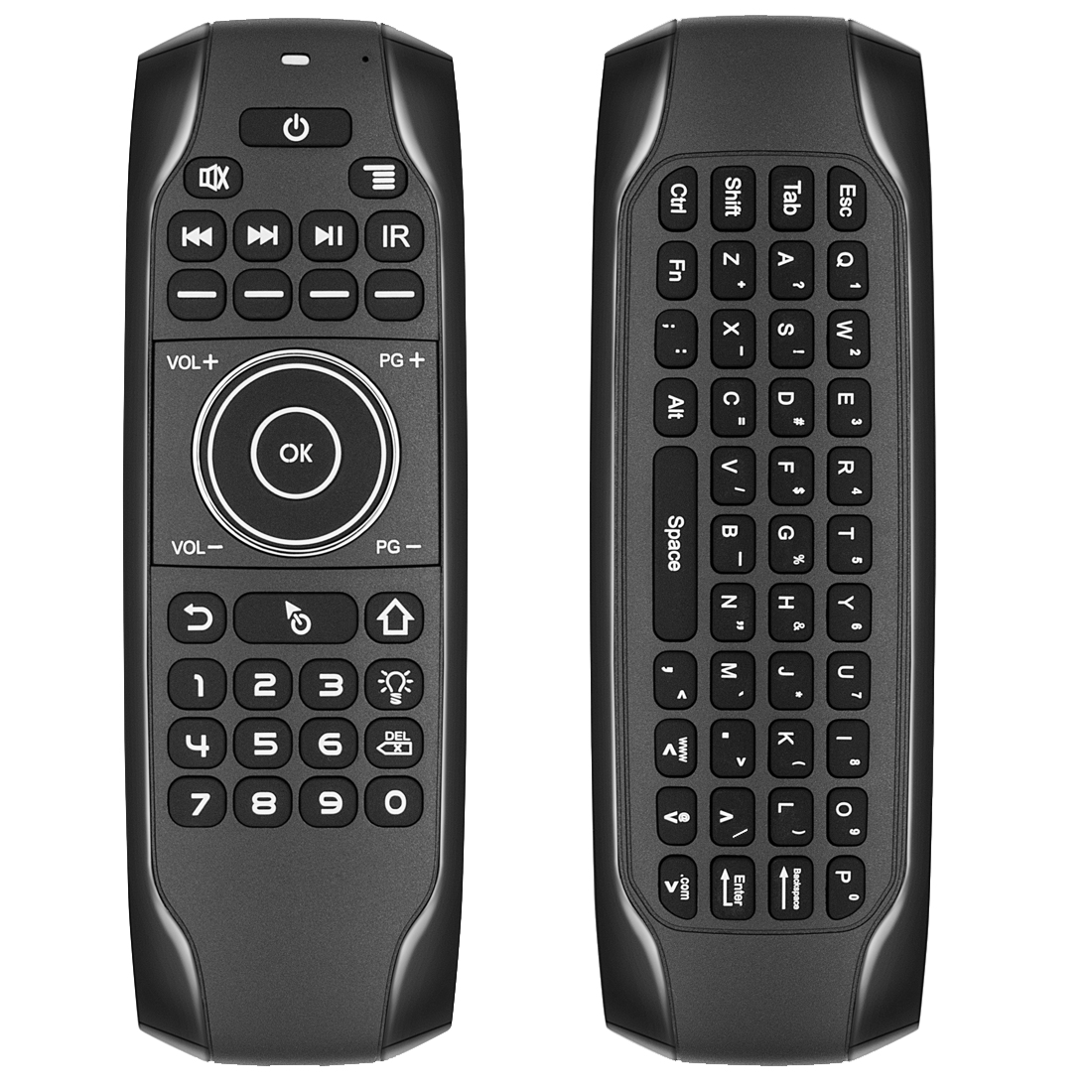 Super moda diseño de patente exclusivo G7 Win 10 Air mouse con luz de fondo apoyo de movimiento juego mini teclado apague la pantalla