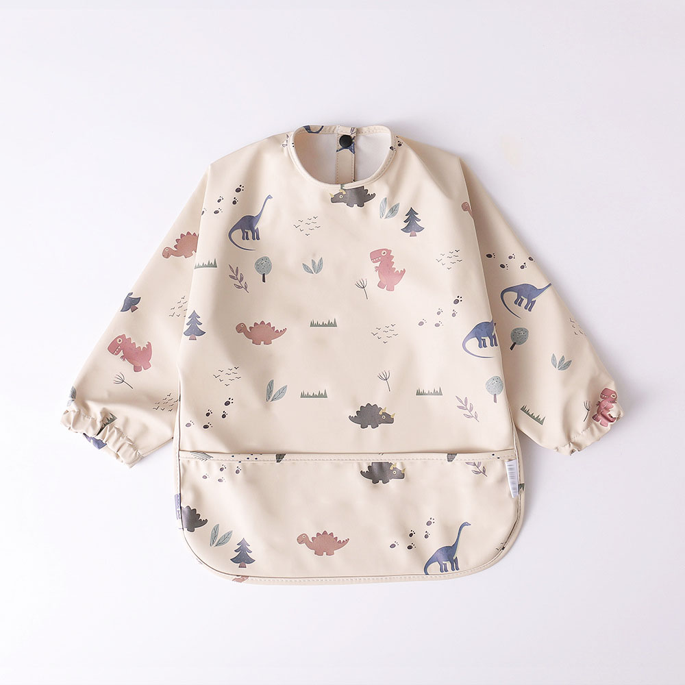Baby Long Sleeve Bib with Pocket Toddler Leak-Free Bibs with Sleeves (6-24 Months) Washable Baby Shirt Bibs Apron details