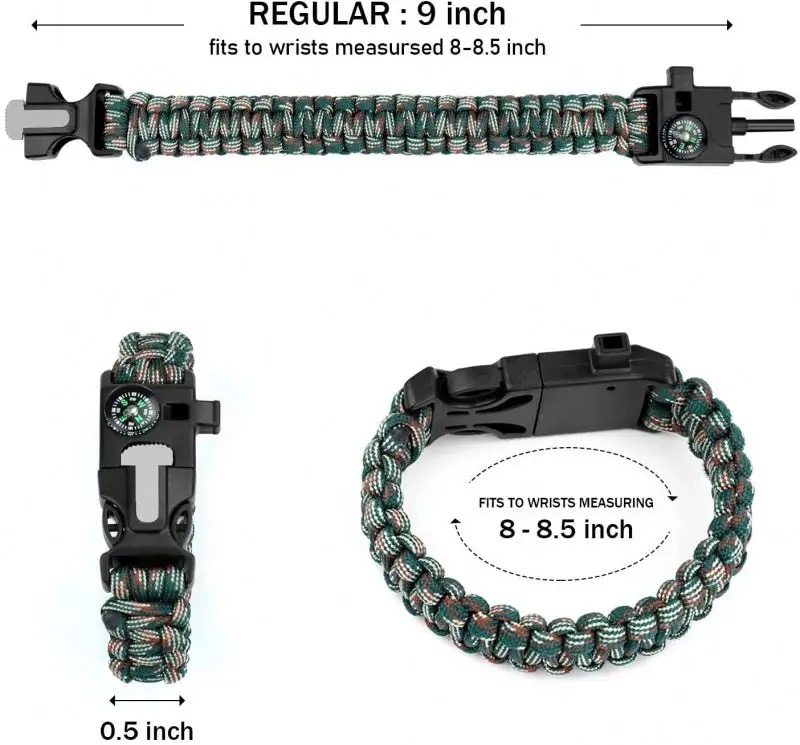 Anthrive Adjustable Paracord Survival Bracelet With Fire Starter Loud Whistle Perfect for Hiking Camping Fishing and Hunting supplier