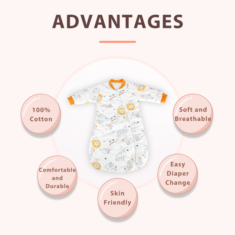 100% Cotton Sleepsack Breathable and Eco-Friendly Winter Baby Sleeping Bag for Infants supplier