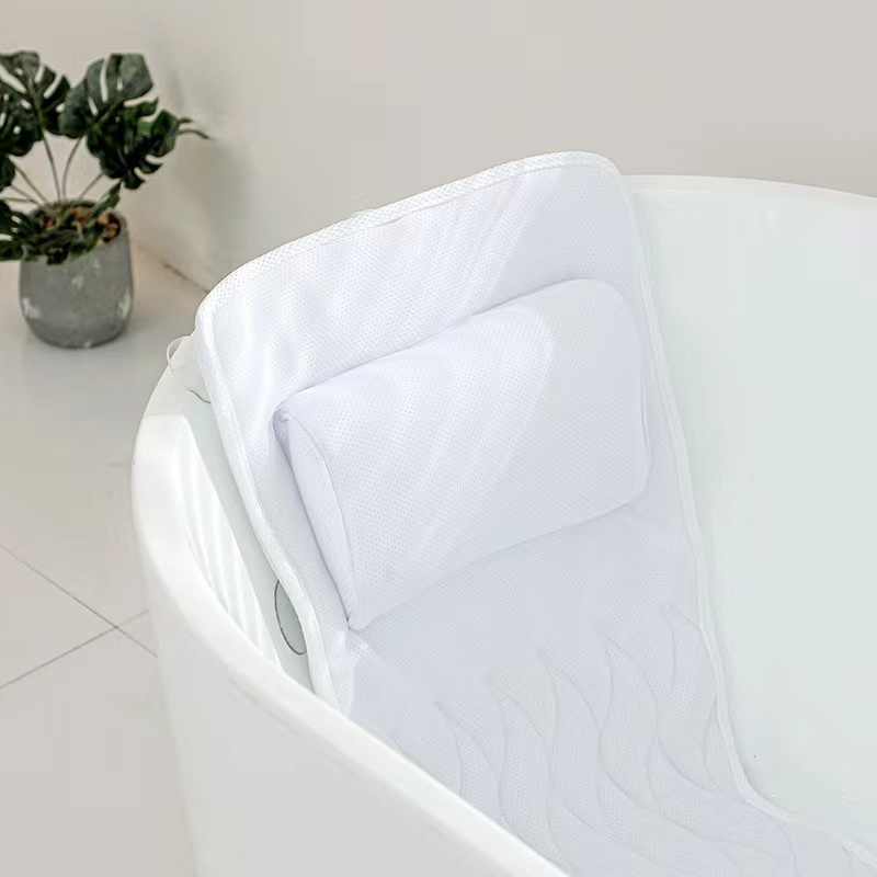 Premium Hot Non-slip Gray Full Body Bath Pillow Grey Bath Cushion For Tub Spa Bathtub Pillow Mattress for Head Neck Rest details