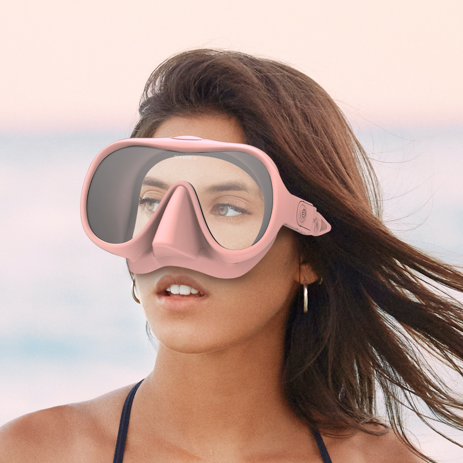 Anti-Fog Tempered Glass Diving Mask Set with Purge Valve details