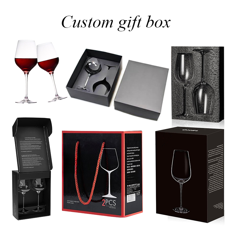 Manufacturer Crystal 800ml 1800ml Customized Logo Cheap Decanter Set 2 Glasses Machine-made Wholesale Goblet Red Wine Glasses details