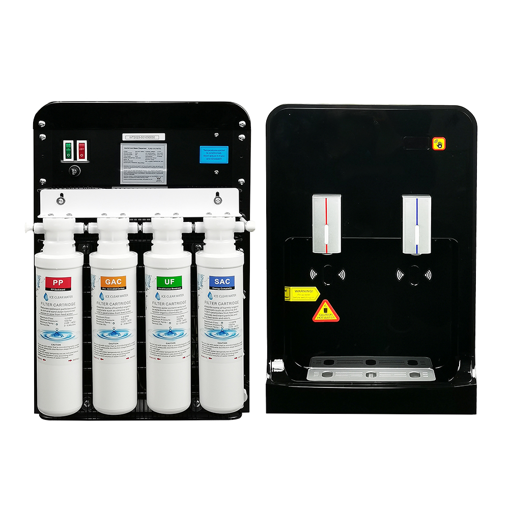 Countertop Hot Warm Cold Water dispenser with PP+GAC+UF+T33 manufacture