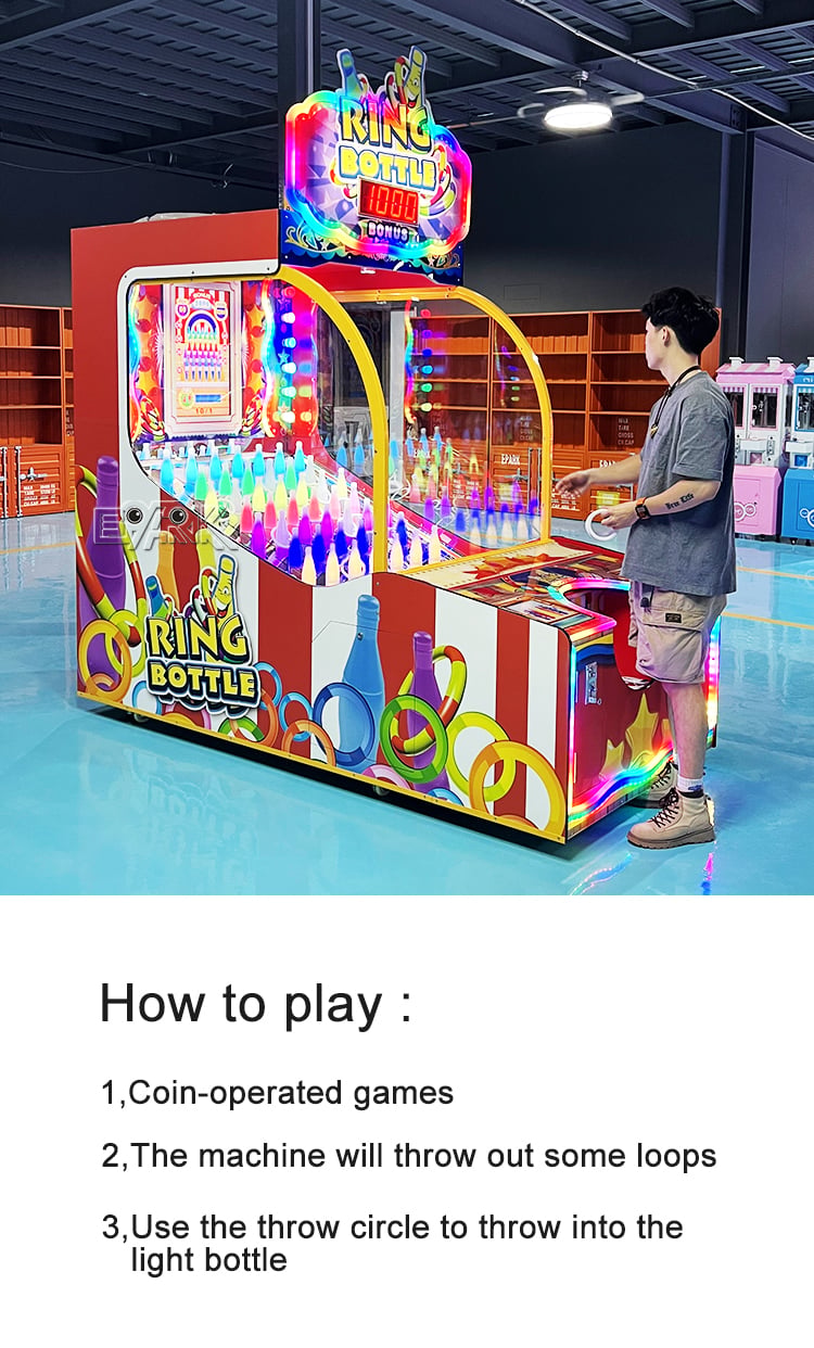 Booth Machine Ring Throwing Electric Coin Operated Indoor Ticket Redemption Game Machine factory