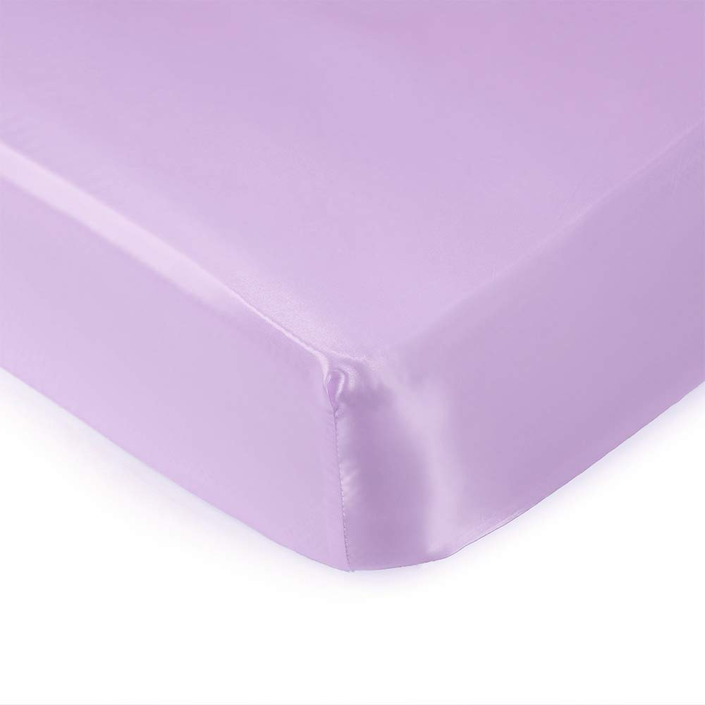 Bright grey emulation silk stretch baby bedding satin baby crib sheets soft baby sheet factory