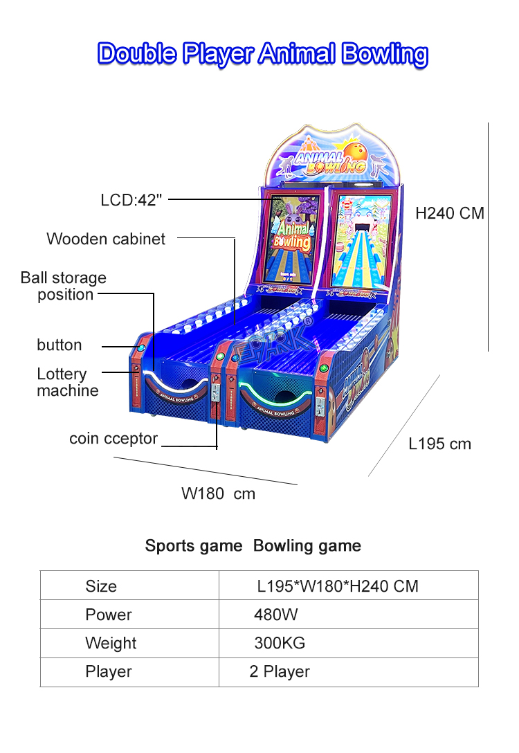 Double Players Bowling Electronic Arcade Video Simulator Games Bowling Ball Game Machine manufacture