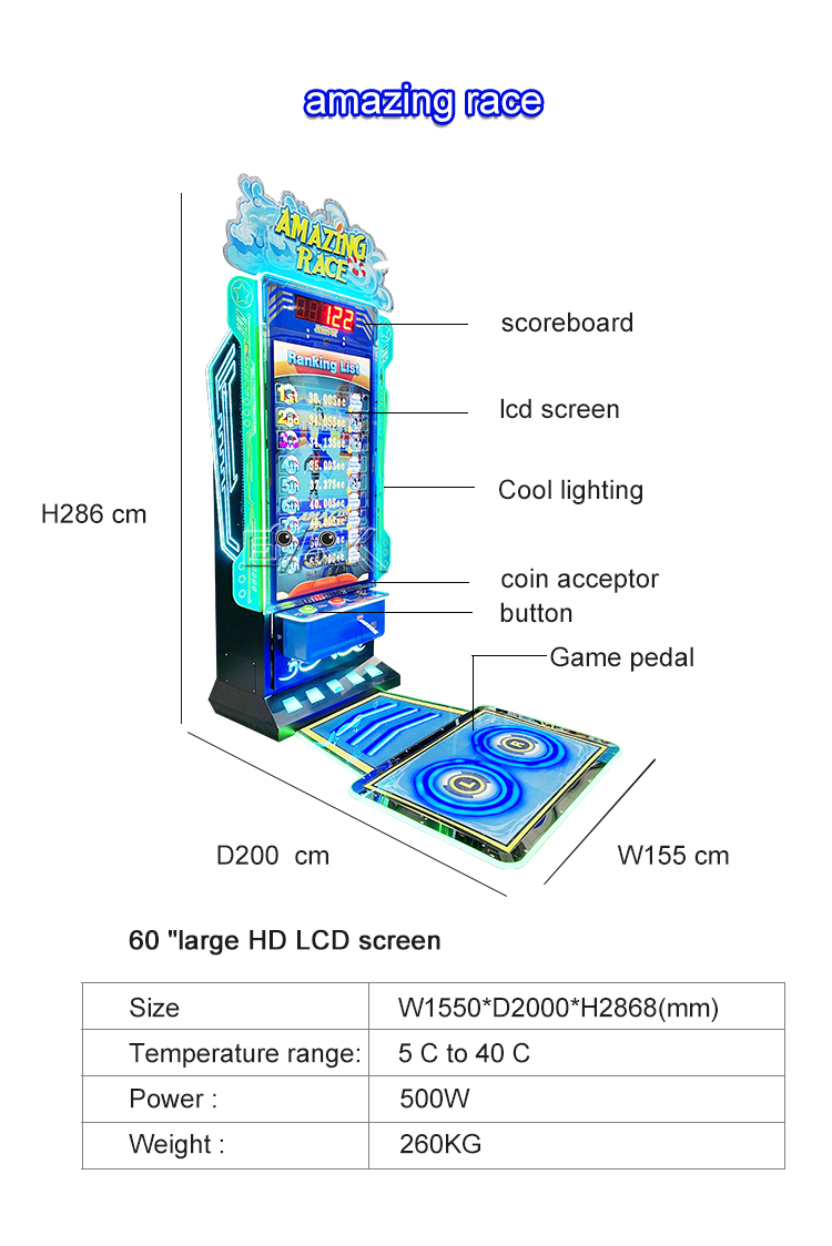 Arcade Funny Adventure Sport Somatic Game Machine Amazing Race Game Machine For Amusement Park details
