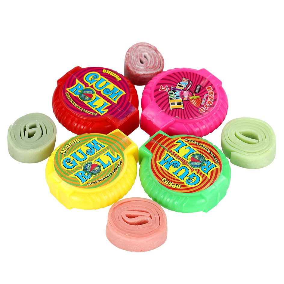 halal custom big size fruit crazy roll tape brand chewing bubble gum roll manufacturer manufacture