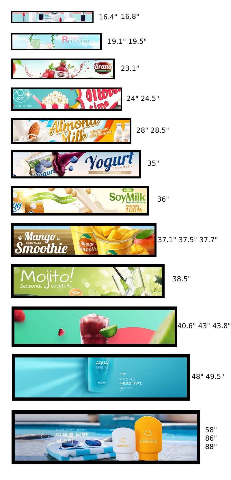 digital menu board Ultra-Thin ceiling mount advertising display for restaurant coffee shop with free software supplier