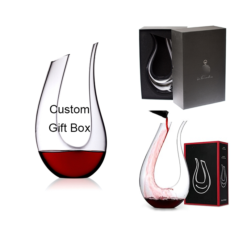 Hand Made Elegant Decanter Luxury Swan U Shape Long Neck in Stock Glass Wine Decanter Set details